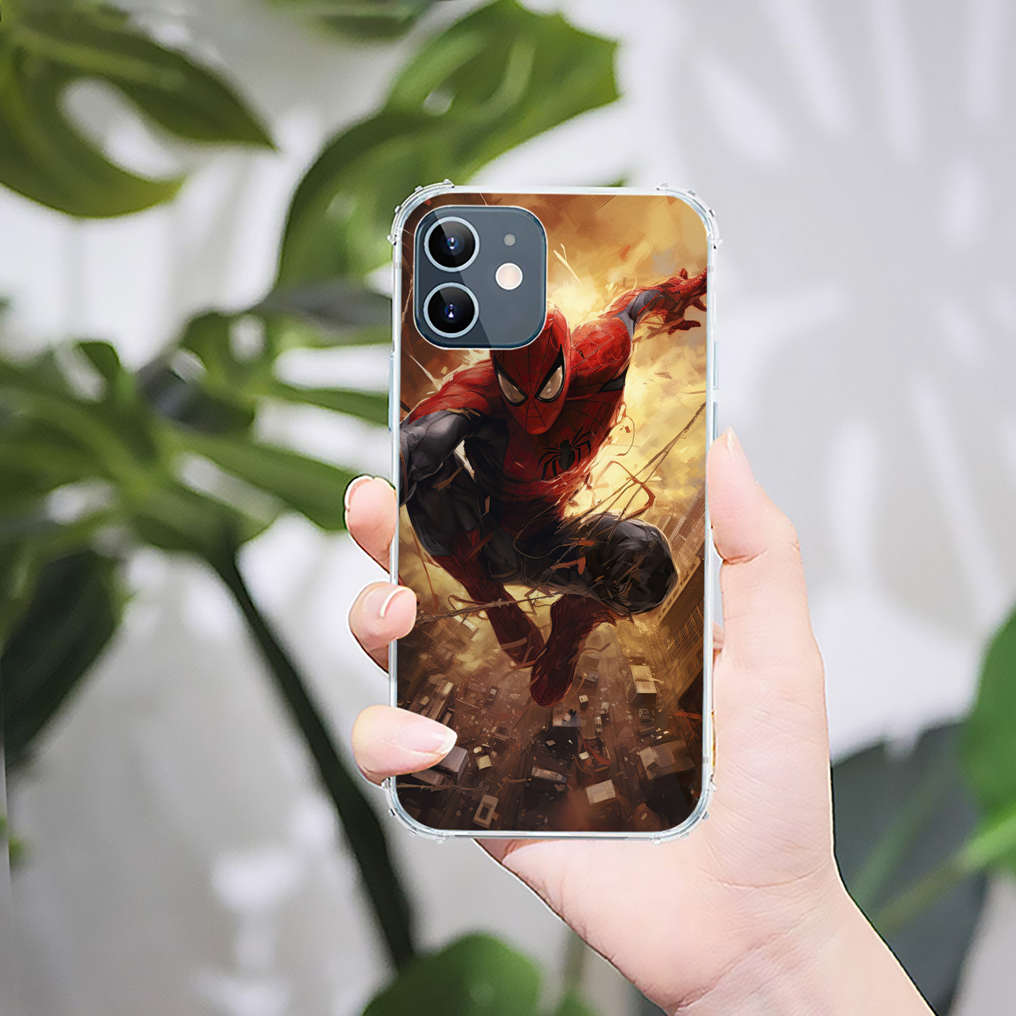 （画像用） Spider Man スパイダーマン 【iPhone 12シリーズ対応】透明スマホケース（クリアソフトケース）